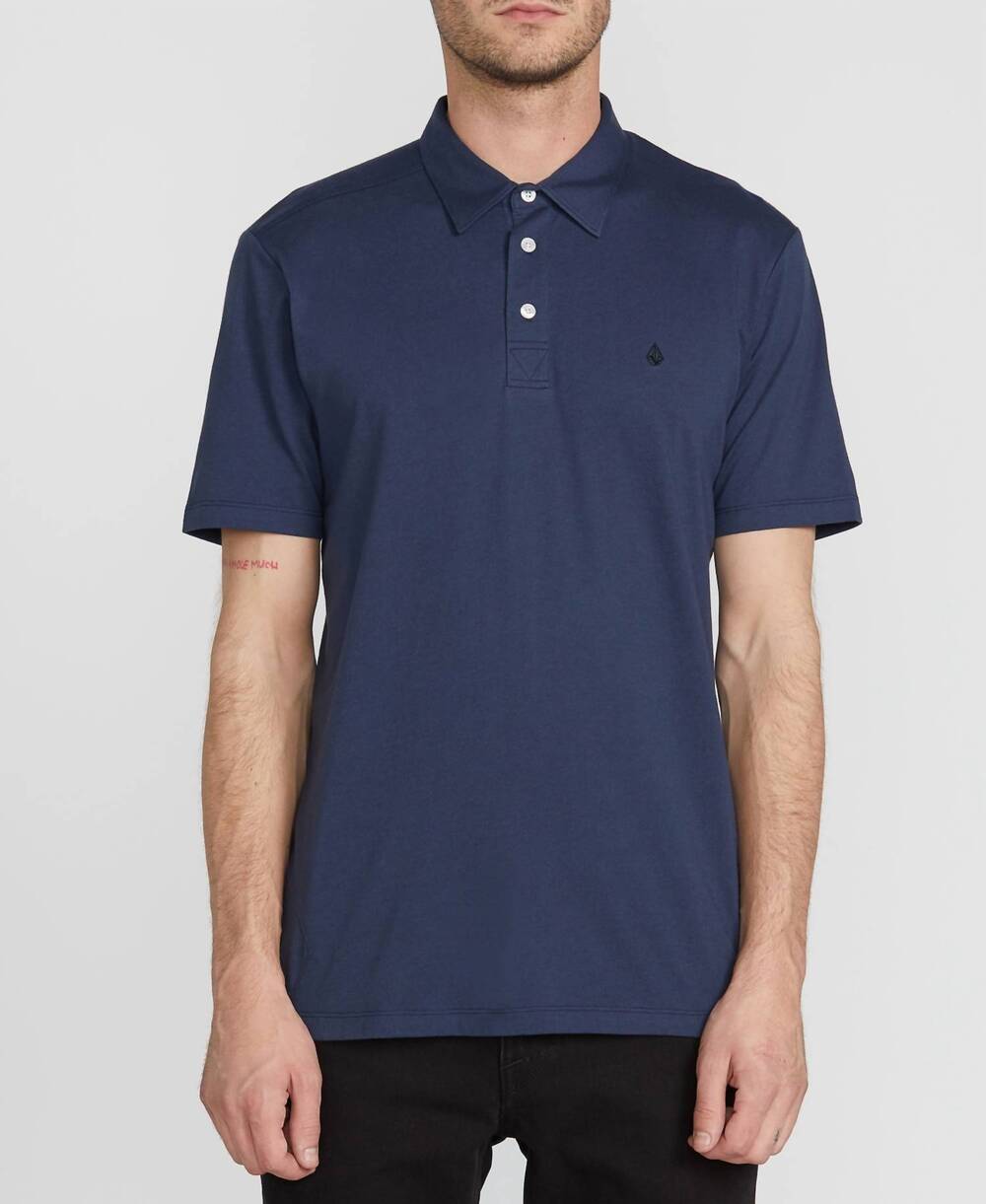 NEW VOLCOM banger short sleeve polo shirt in navy